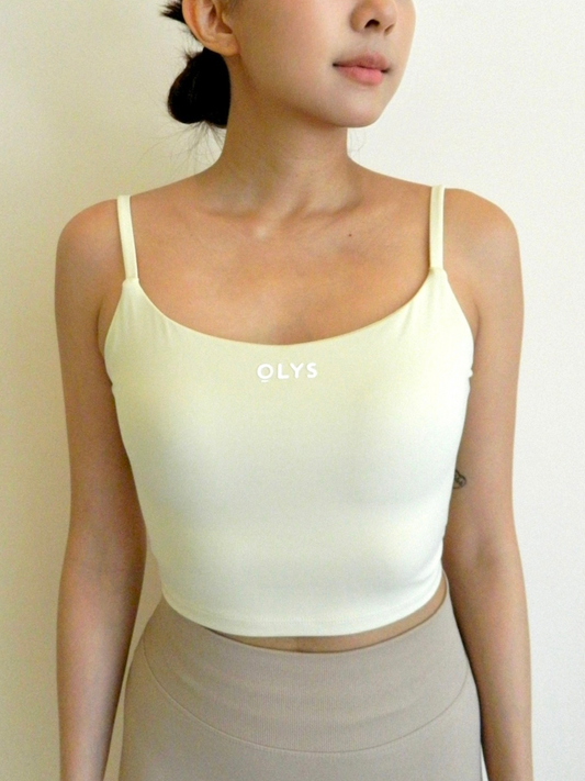 Cream Scoop Back Top