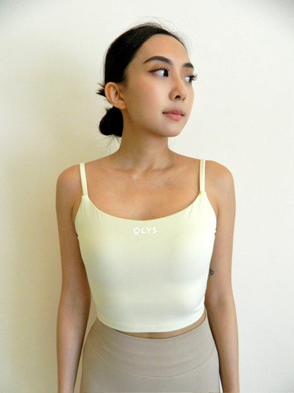 Cream Scoop Back Top