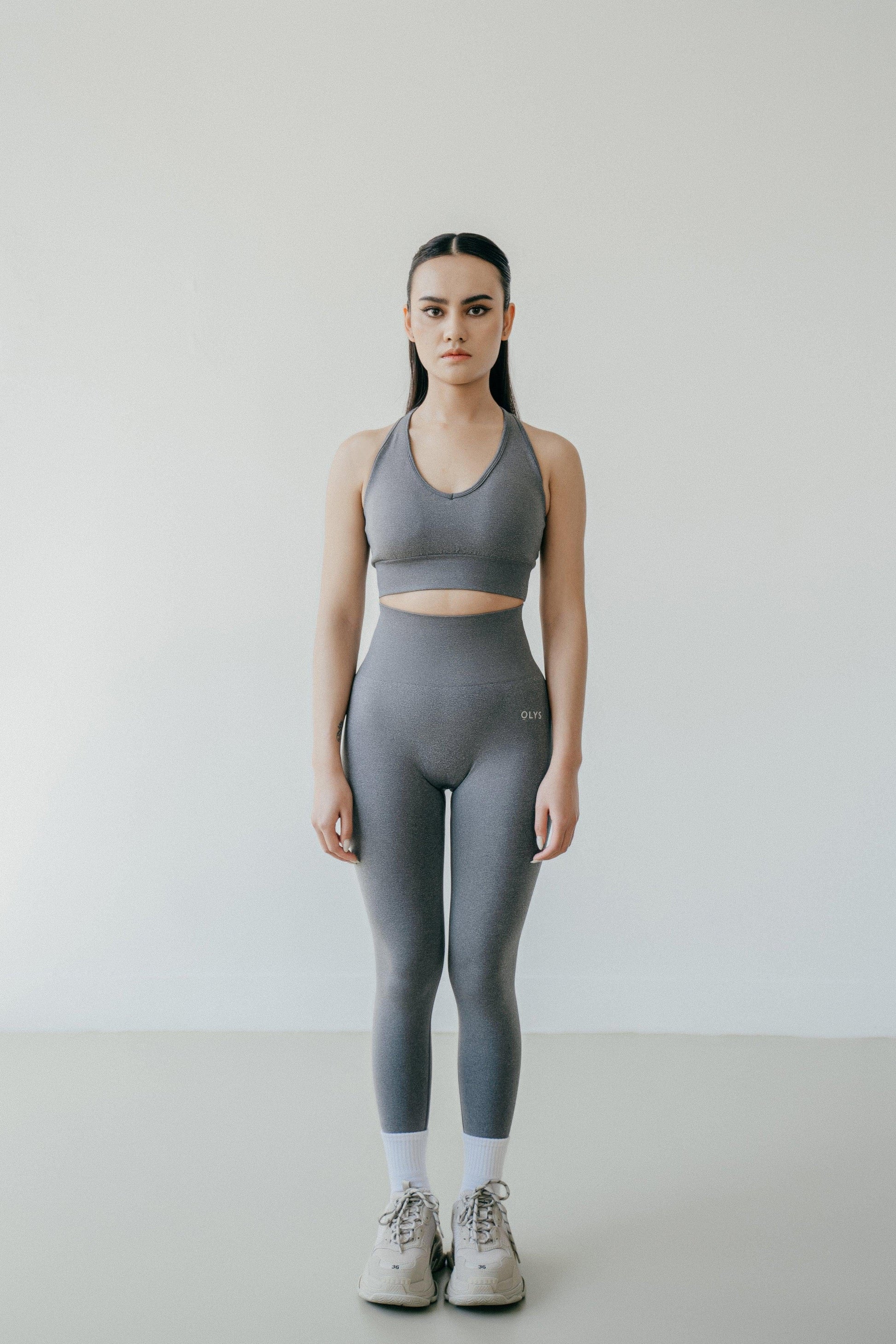 Hourglass seamless leggings gray sport leggings – Olys